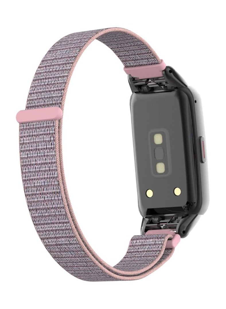 Nylon Band for Honor Band 6/Huawei Band 6 Pro/Huawei Band 6,Nylon Watch Strap Sport Wristband Soft Replacement Watch Strap Adjusable Wrist for Women Men (Pink) - Image 3