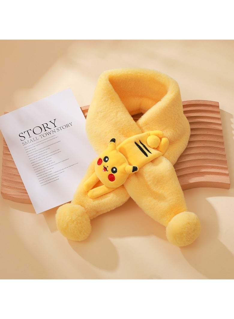 بيكاتشو أوشحة الأطفال ، الأولاد والبنات ، الخريف والشتاء ، الأطفال الدافئون الفخم ، الأطفال الكرتون ، الأوشحة الشتوية للأطفال الصغار