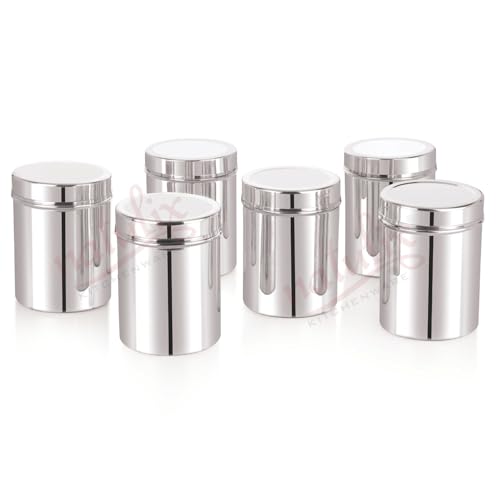 NATULIX 750gms Stainless Steel Containers for kitchen | Kitchen Containers Set | Silver (1000ml - 6pcs) Food Grains Capacity - 750gms Approx. - Image 5