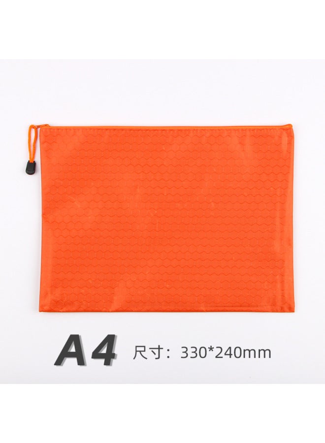 Zipper File Bag A4 Portable Oxford Cloth Waterproof Material Bag Printable  Office Color Thickened Storage Bag - Image 1