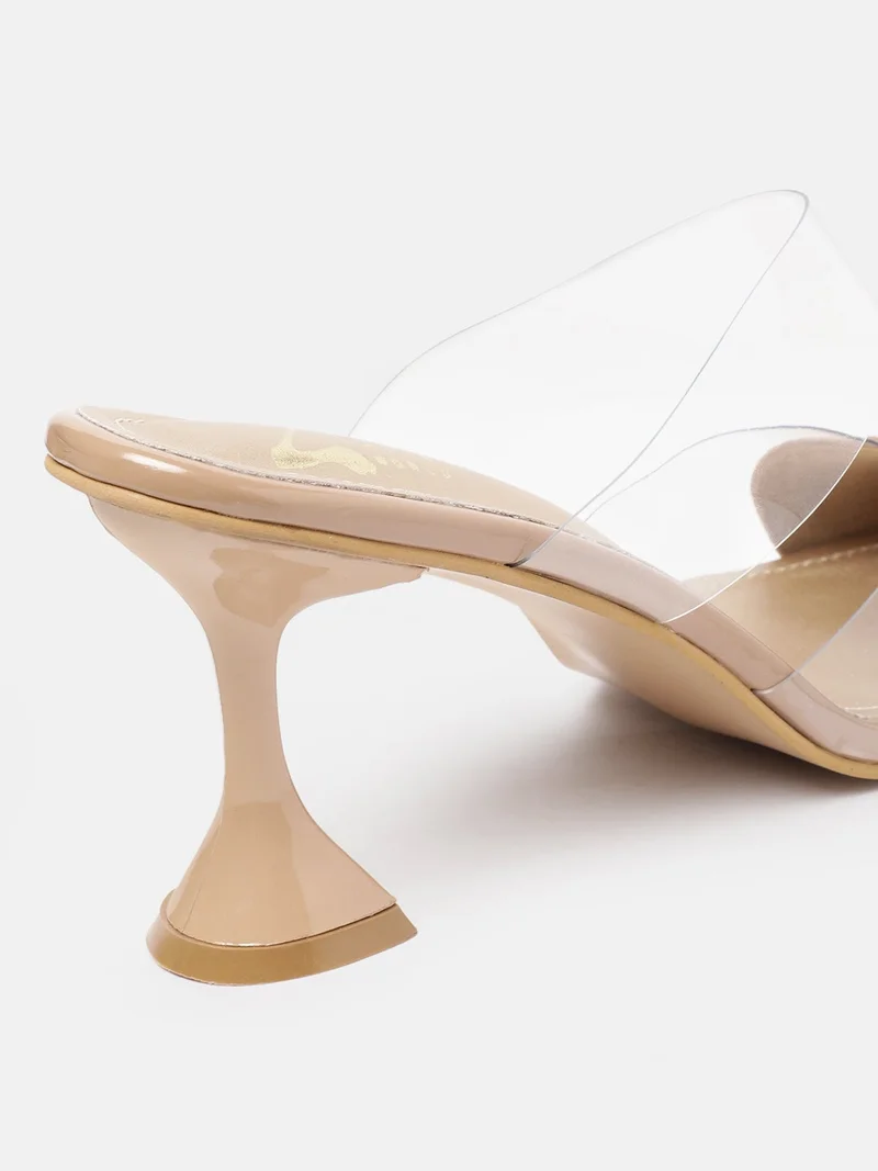 ZORIWORLD Nude Amor Nude Heart Heels for Elegant Evening - Women High Heels, 3 Inch Block Heel for Women | Best Price UAE