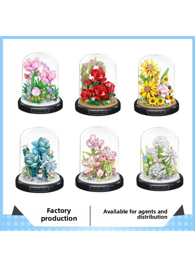 Generic - High Micro Particles Creative Assembling Building Blocks Toys P1289-P2370 Flower Series Delivery-Color:High-P2282 Lotus Pond Moonlight Dragonfly Lotus - Image 1