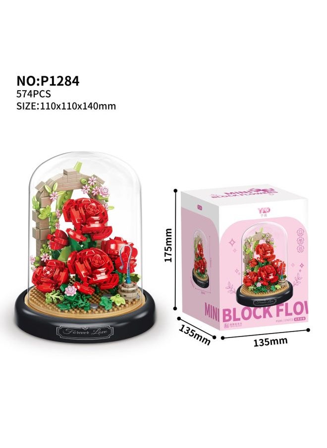 Generic - High Micro Particles Creative Assembling Building Blocks Toys P1289-P2370 Flower Series Delivery-Color:High-P2282 Lotus Pond Moonlight Dragonfly Lotus - Image 1