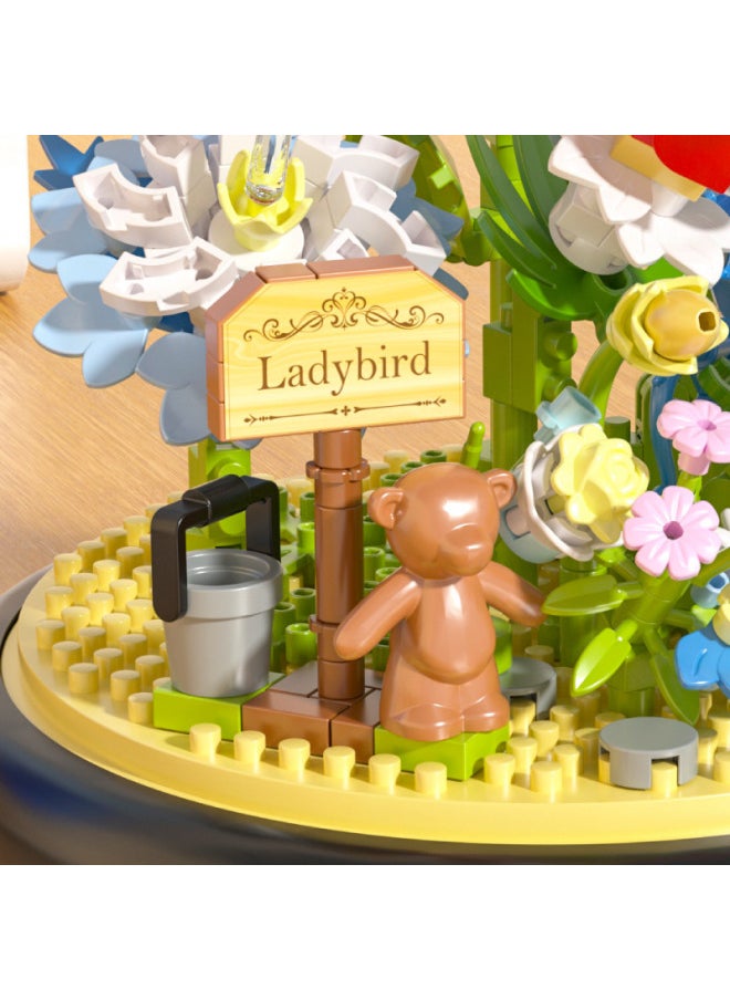 Generic - High Micro Particles Creative Assembling Building Blocks Toys P1289-P2370 Flower Series Delivery-Color:High-P2282 Lotus Pond Moonlight Dragonfly Lotus - Image 1