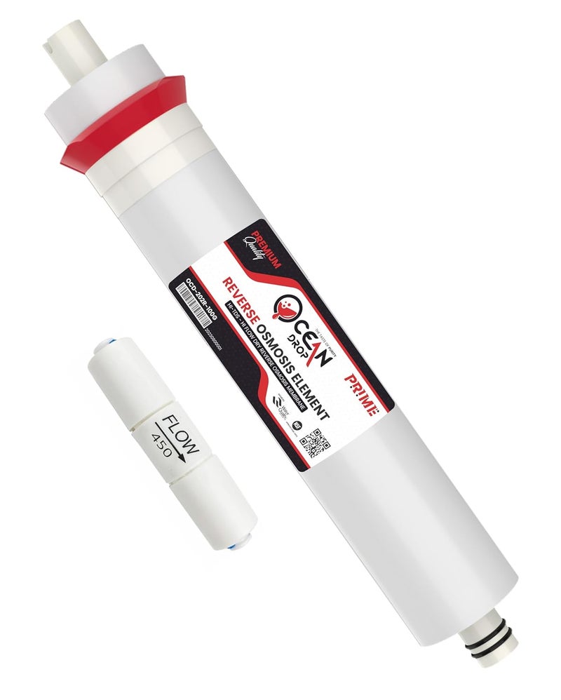 Ocean Drop Reverse Osmosis Membrane 100 GPD Work up to 25003000 TDS RO Membrane Water Filter Replacement Fits All Domestic Under Sink RO Drinking Water Purifier and Filter System with 450CC FR - Image 1