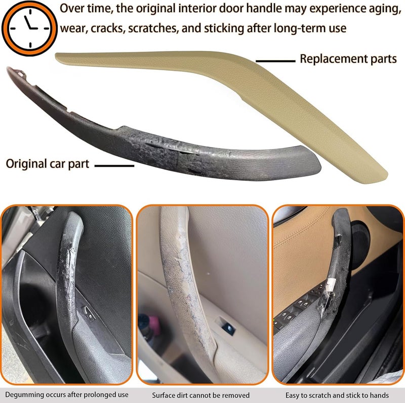 CHUANGHUI Car Door Handle for BMW X1 E84 2010-2015 28i 35i Interior Door Handles Replace Cover Car Door Handle Accessories (Beige) - Image 2