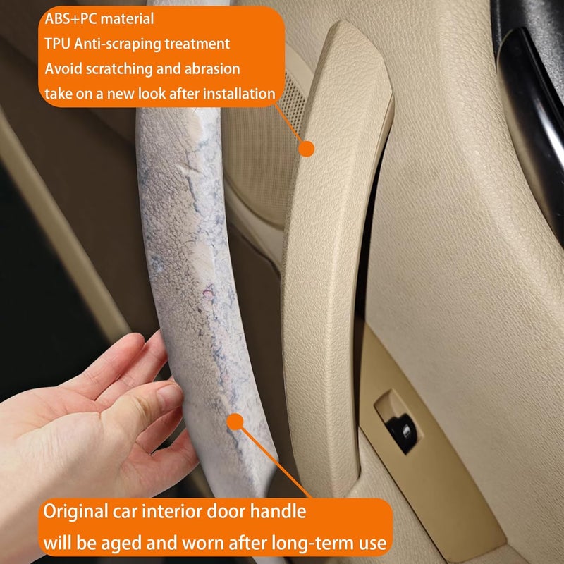 CHUANGHUI Car Door Handle for BMW X1 E84 2010-2015 28i 35i Interior Door Handles Replace Cover Car Door Handle Accessories (Beige) - Image 3