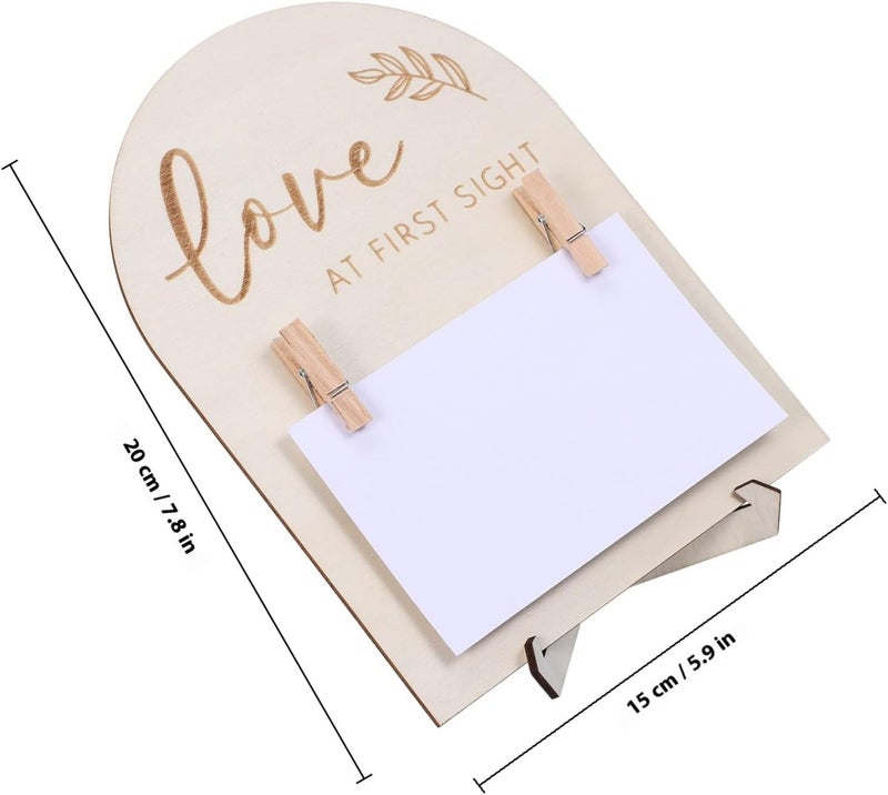 LALAFINA Wooden Sonogram Picture Frame 15x10cm Boxwood with Stand and Clip, Photo Frame for Shower Nursery Decor Keepsake - Image 2