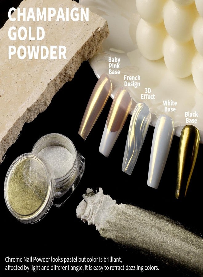 Teenitor Pearl Chrome Nail Powder Kit, 4pcs Nail Chrome Powder for Nails, Chrome Powder for Gel Nails, Cromer Nail Powder Art Nail Art Kit White Chrome Nail Powder, Chrome for Nails - Image 3