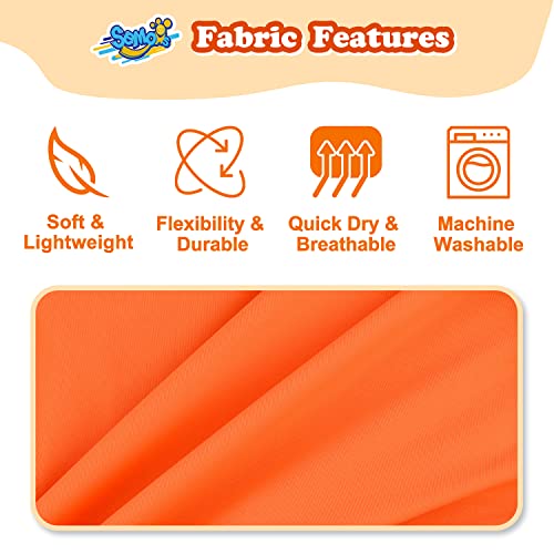 Semois Boys Swim Shirt Rash Guard Long Sleeve for Kids Youth Children Girls Rashguard Water Swimwear UPF+ 50 Swimming Sun Shirt Orange Swim Top 12-14Y - Image 5