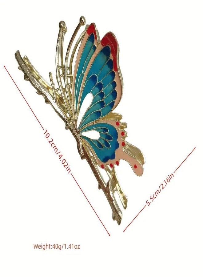 Blubby® Butterfly Hair Claw Clips-Sparkly Metallic Hair Clutcher with Exquisite Butterfly Design-Non-Slip Grip for All Ages and Hairstyles-Hair Accessories - Image 3