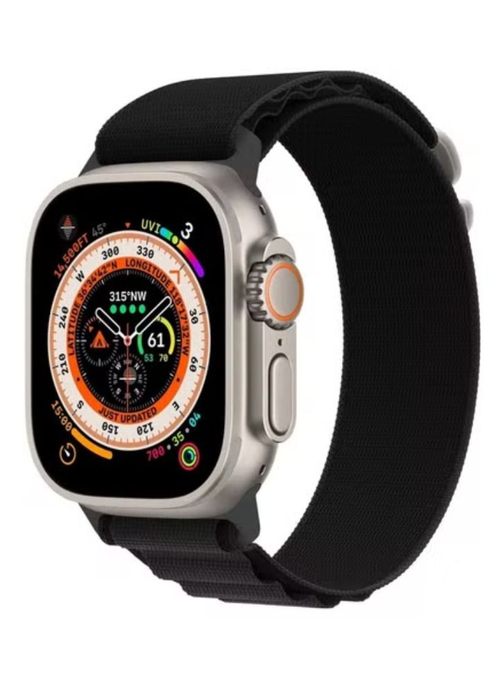 ACLIX Apple Watch Ultra Straps,Women Men,Two Textile Layers Woven Loop Titanium G-Hook Sport Band for Iwatch Series 8/7/6/5/4/3/2/1/SE,Starlight,44/45/49mm - Image 1