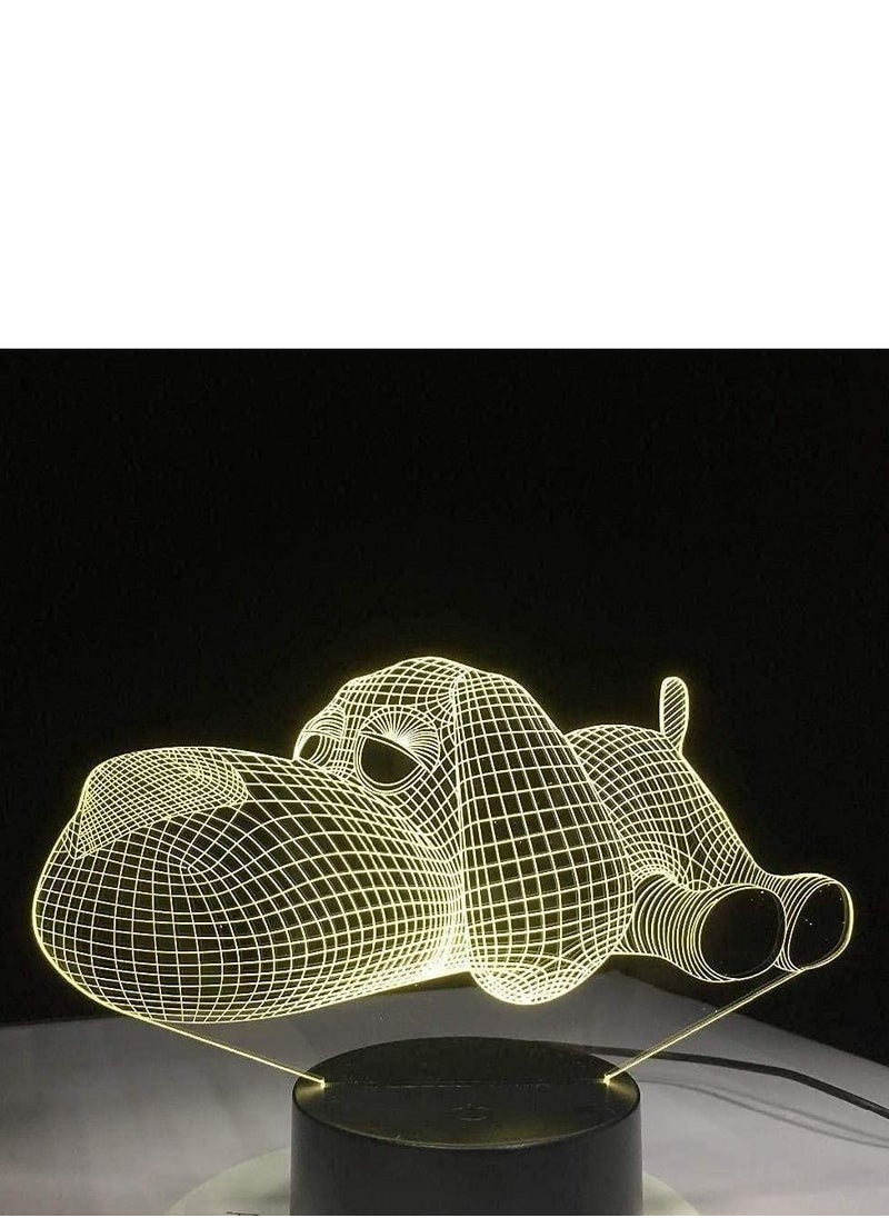 althiqahkey - Multicolor 3D Illusionslampe LED Nachtlicht Hund Kinder Spielzeug Touch 7 Farben Ing Neujahr Dekorationen Heimtischlampe Best Birthday Geschenk Geschenk Geschenke Kinder - Image 1
