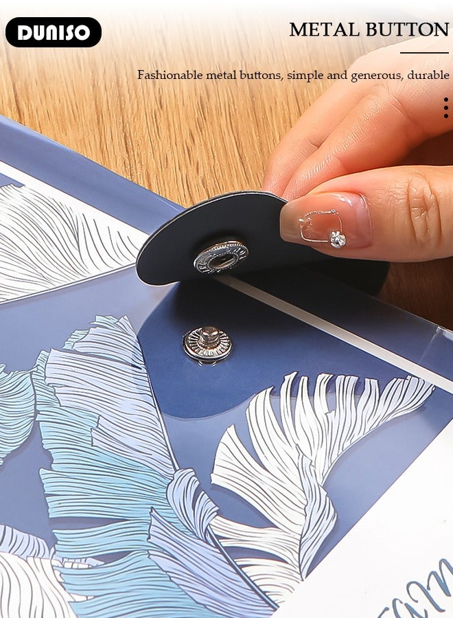 DUNISO دفتر A5، دفتر محمول مع مجلد، دفتر يوميات بخطوط عرضية للنساء والرجال، دفتر مع نواة داخلية قابلة للاستبدال، تصميم غلاف شفاف، دفتر ملاحظات بغلاف صلب للكتابة، السفر، العمل والمدرسة - Image 2