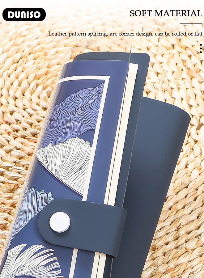 DUNISO دفتر A5، دفتر محمول مع مجلد، دفتر يوميات بخطوط عرضية للنساء والرجال، دفتر مع نواة داخلية قابلة للاستبدال، تصميم غلاف شفاف، دفتر ملاحظات بغلاف صلب للكتابة، السفر، العمل والمدرسة - Image 5