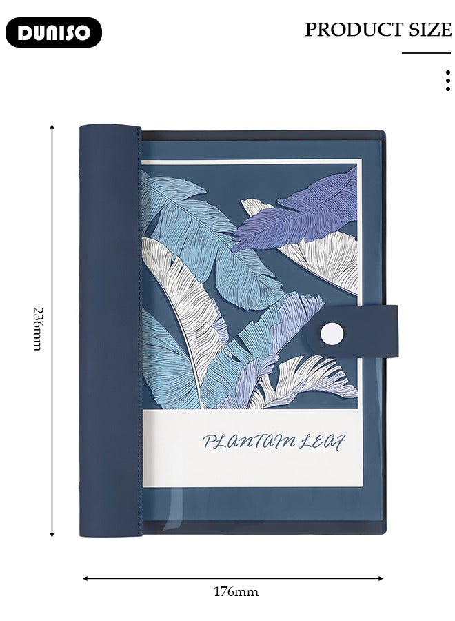 DUNISO دفتر A5، دفتر محمول مع مجلد، دفتر يوميات بخطوط عرضية للنساء والرجال، دفتر مع نواة داخلية قابلة للاستبدال، تصميم غلاف شفاف، دفتر ملاحظات بغلاف صلب للكتابة، السفر، العمل والمدرسة - Image 4