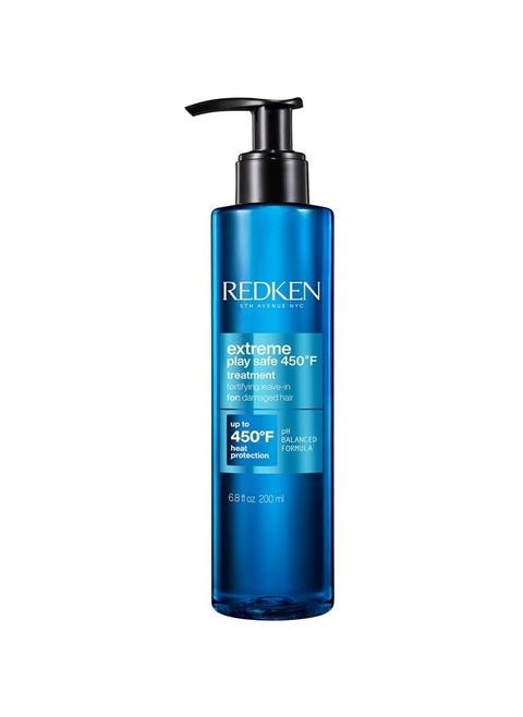 Redken Extreme Play Safe Heat Protectant Spray & Leave In Conditioner| For All Hair Types | Helps Reduce The Appearance of Split Ends | With Tourmaline | 6.8 Fl Oz
