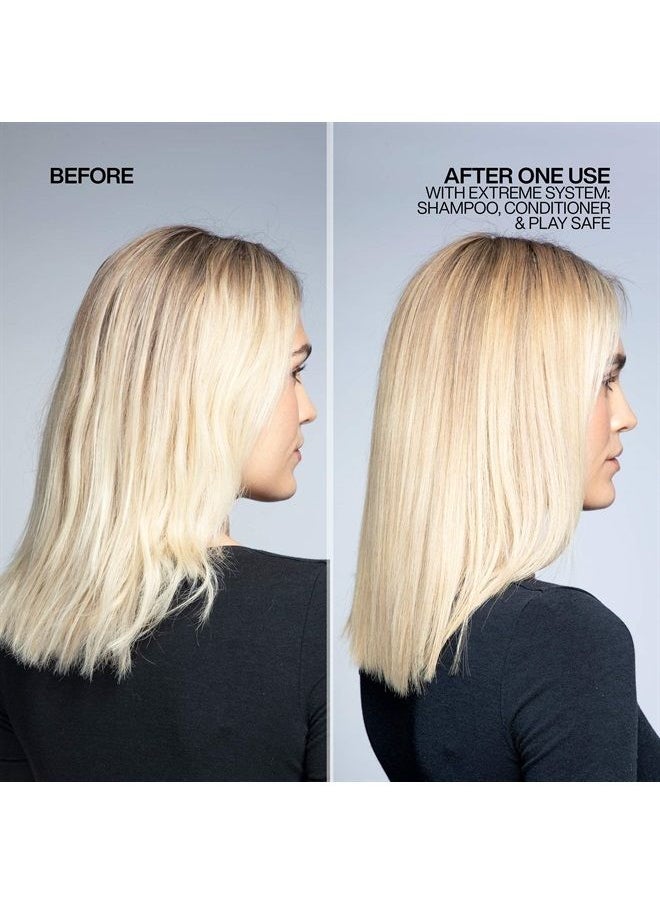 Redken Extreme Play Safe Heat Protectant Spray & Leave In Conditioner| For All Hair Types | Helps Reduce The Appearance of Split Ends | With Tourmaline | 6.8 Fl Oz