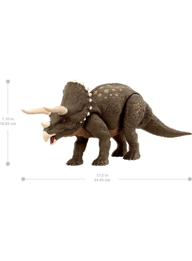 Mattel Games Jurassic World Habitat Defender Triceratops, 17 Inch (Pack of 1) - Image 1