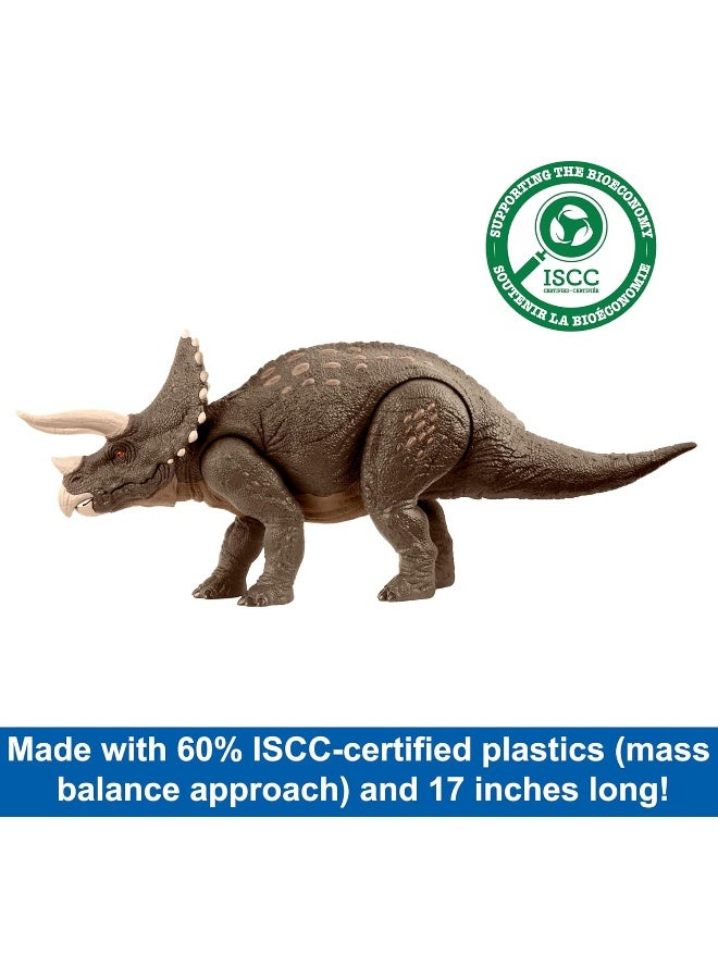 Mattel Games Jurassic World Habitat Defender Triceratops, 17 Inch (Pack of 1) - Image 4
