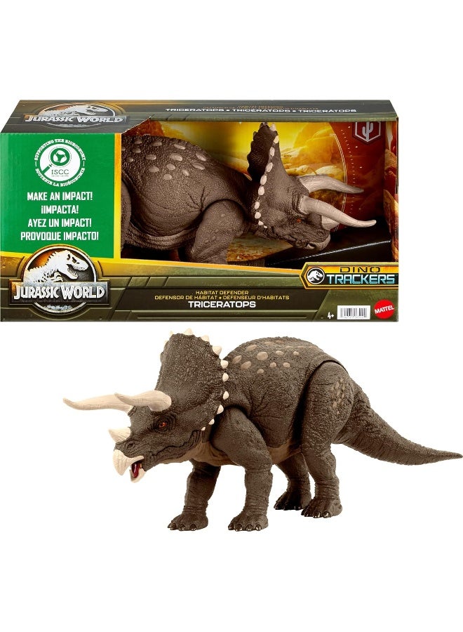 Mattel Games Jurassic World Habitat Defender Triceratops, 17 Inch (Pack of 1) - Image 5