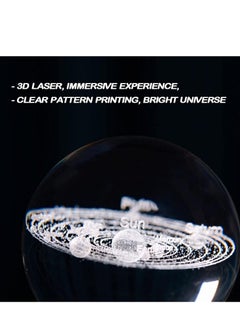 NNEWVANTE 3D Crystal Ball Night Light Decorative Lamp, 80 mm (3.15 inches) Solar System Model Decoration with LED Light Base, Super Cool Desktop Decoration, Best Birthday Gift for Kids, Girls, Boys, Dads, Frien  - Image 3