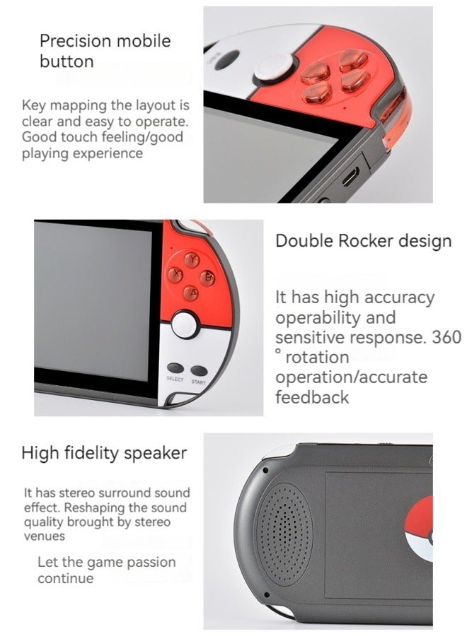 New dual-joystick game console 7.1-inch high-definition large-screen dual-player handheld game console 16G super multi-game PSP handheld game console