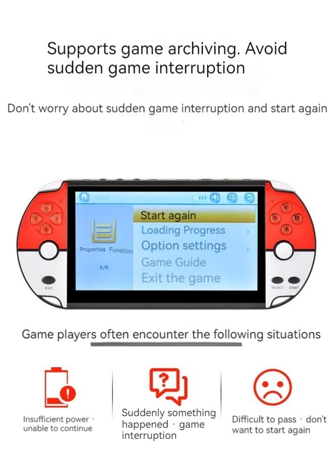 New dual-joystick game console 7.1-inch high-definition large-screen dual-player handheld game console 16G super multi-game PSP handheld game console