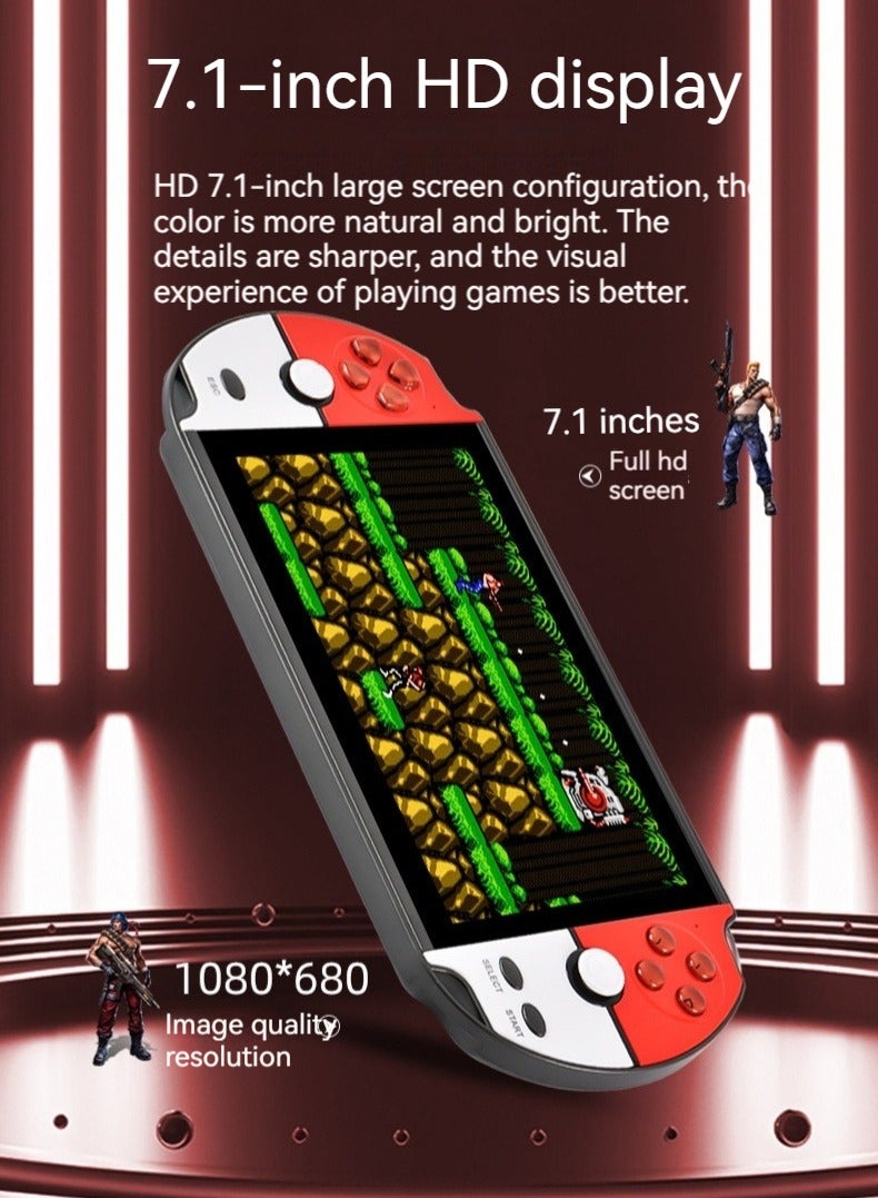 New dual-joystick game console 7.1-inch high-definition large-screen dual-player handheld game console 16G super multi-game PSP handheld game console