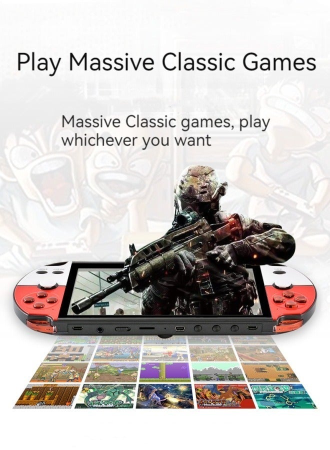 New dual-joystick game console 7.1-inch high-definition large-screen dual-player handheld game console 16G super multi-game PSP handheld game console