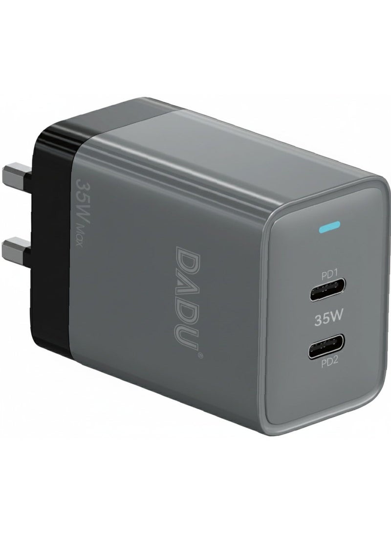 DADU GaN 35W Dual PD Super Fast Charger DC 336-B | USB-C Type-C Adapter for iPhone 17, 16, 15, 14, 13, 12 & Android. - Image 2