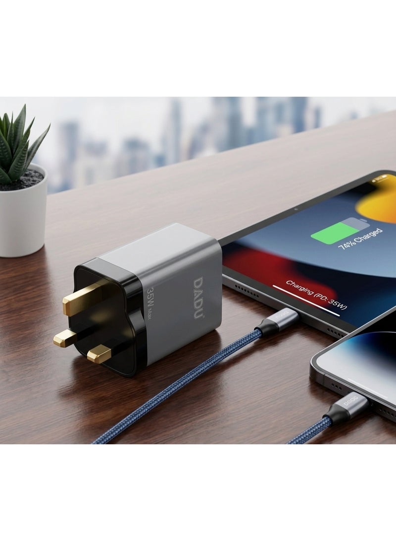 DADU GaN 35W Dual PD Super Fast Charger DC 336-B | USB-C Type-C Adapter for iPhone 17, 16, 15, 14, 13, 12 & Android. - Image 4