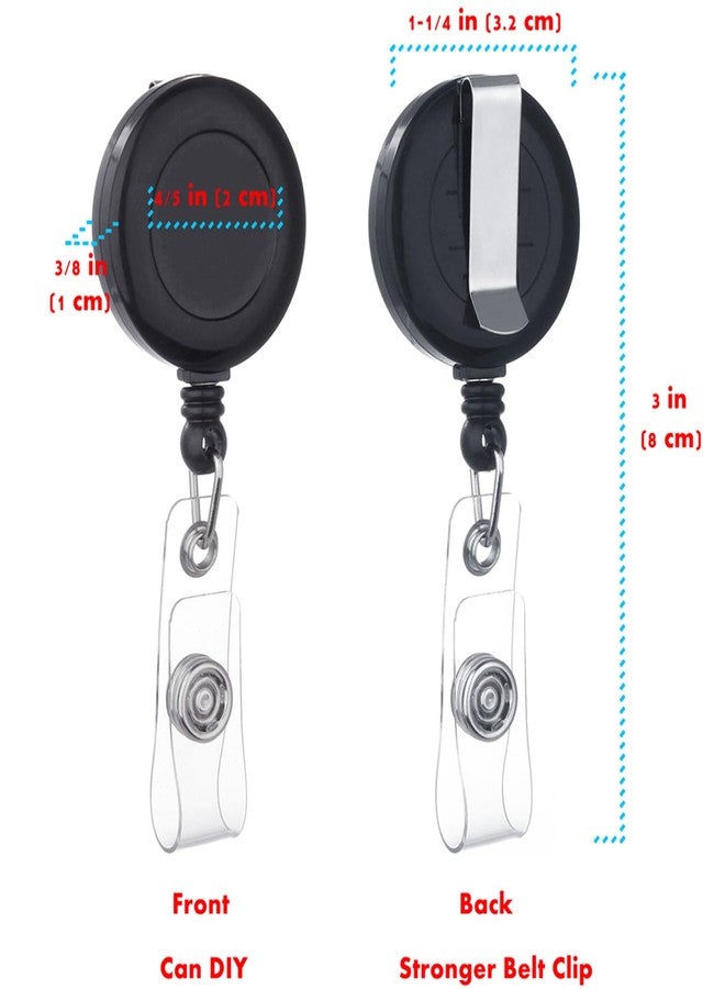 QREEL Badge Reel, Retractable Badge Holder with Belt Clip for ID Name Card (Black, 25 Pack) - Image 2