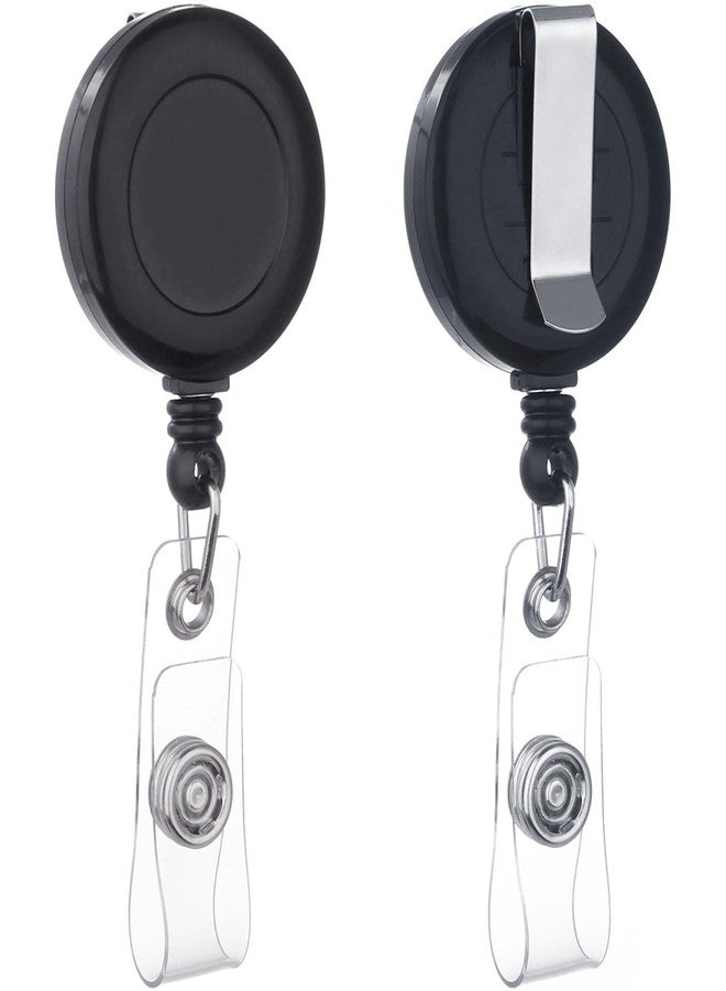 QREEL Badge Reel, Retractable Badge Holder with Belt Clip for ID Name Card (Black, 25 Pack) - Image 1