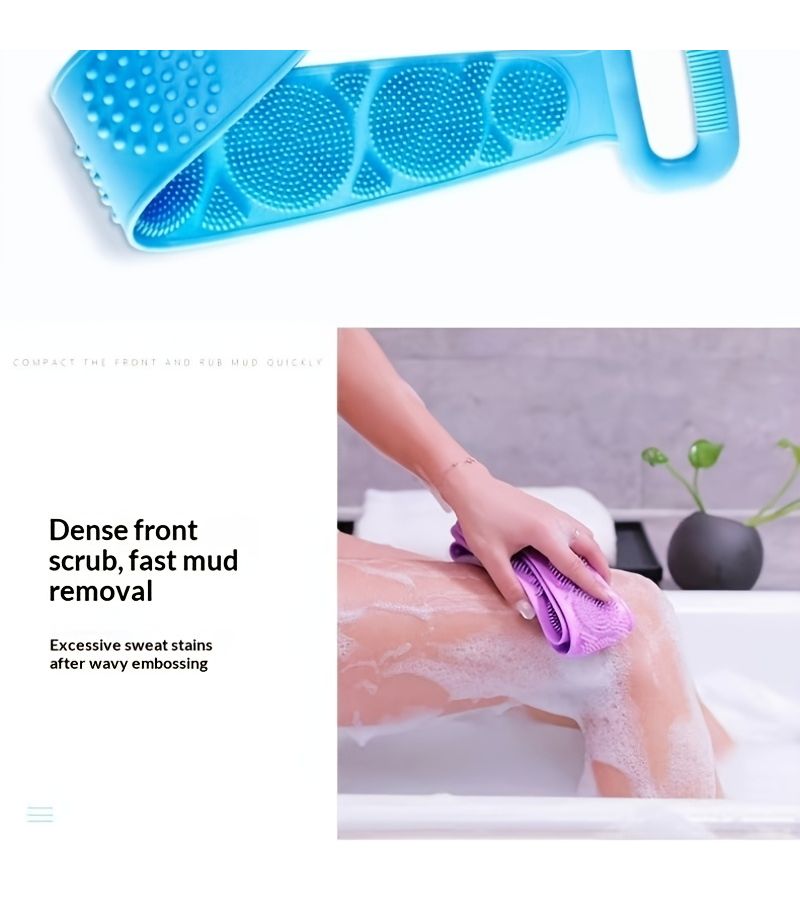 4 Pack Silicone Exfoliating Bath Towel Back Scrubber Body Wash For Men Women - Image 5