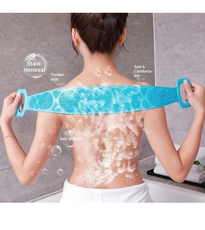 4 Pack Silicone Exfoliating Bath Towel Back Scrubber Body Wash For Men Women - Image 2