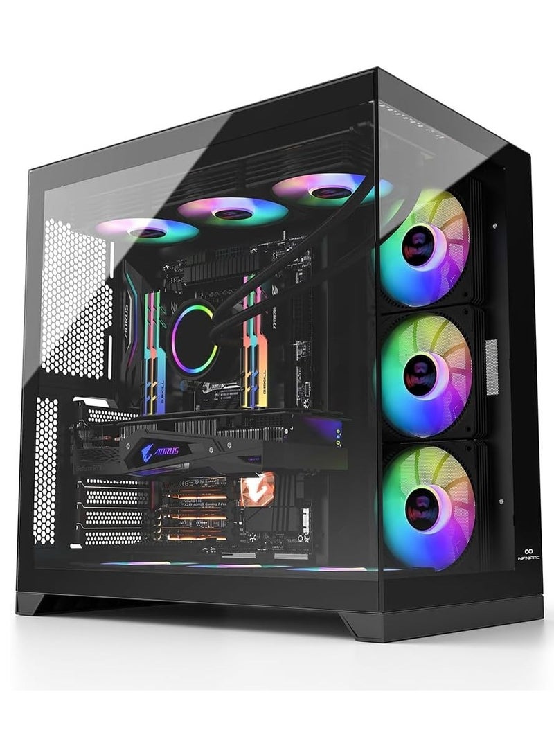 INFINIARC CUBE PRO GAMING PC With Intel Core i5-14400F Processor/16GB RAM DDR5/1TB SSD/Nivida GeForce RTX 4070 Super Graphics/ Black - Image 1