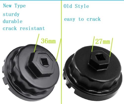 Shonee Heavy Duty Oil Filter Wrench for Toyota, Tacoma, Camry, Tundra, Lexus, Sienna, RAV4, Highlander, Fj Crusier, Avalon - 64mm Oil Filter Cap Removal Socket Tool - Image 3
