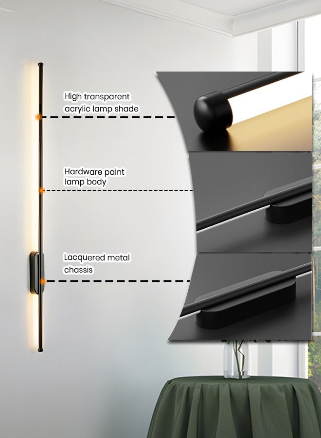 YATAI LIGHTING LED Wall Light, 12W Linear Strip Lamp, 80cm Dimmable 3-Color Lighting Fixture for Bedroom, Dining Room, and Mirror Side - Image 4