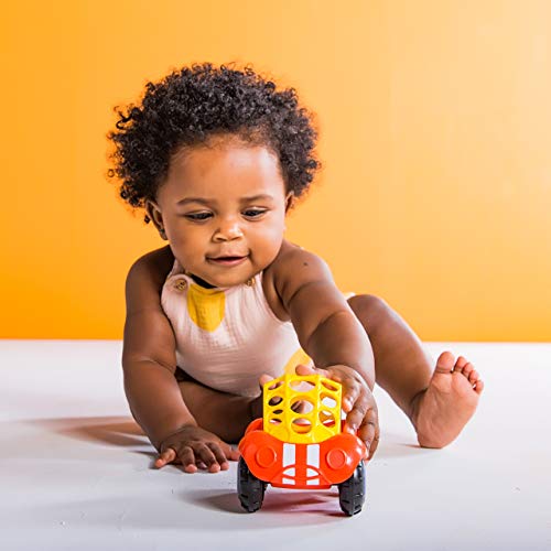 Bright Starts Oball Easy Grasp Rattle & Roll Buggie BPA-Free Push Car Infant Crawling Toy, 1 Pack, Age 3 Months and up, Red/Yellow - Image 2