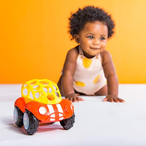 Bright Starts Oball Easy Grasp Rattle & Roll Buggie BPA-Free Push Car Infant Crawling Toy, 1 Pack, Age 3 Months and up, Red/Yellow - Image 3
