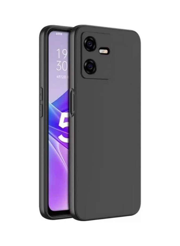 Scratch Resistant Soft TPU Back Cover Shockproof Silicone Gel Rubber Bumper Anti-Fingerprints Full-Body Protective Case Cover for  Vivo Y22 / Vivo Y22S Black - Image 1