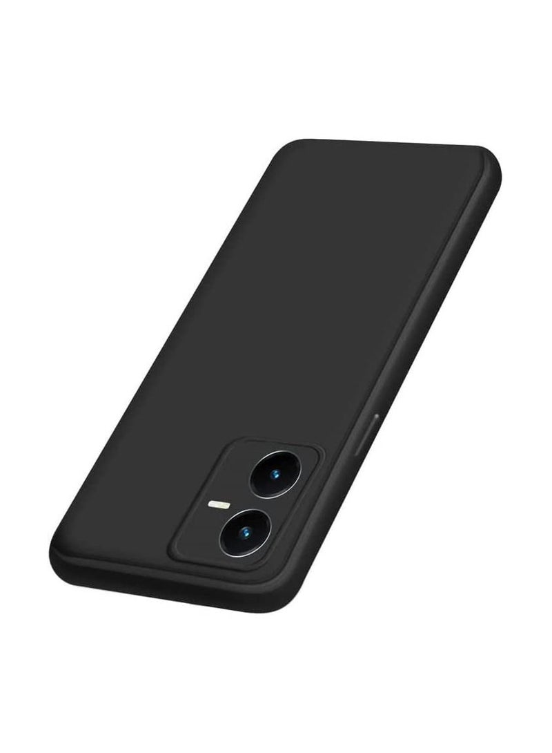 Scratch Resistant Soft TPU Back Cover Shockproof Silicone Gel Rubber Bumper Anti-Fingerprints Full-Body Protective Case Cover for  Vivo Y22 / Vivo Y22S Black - Image 2