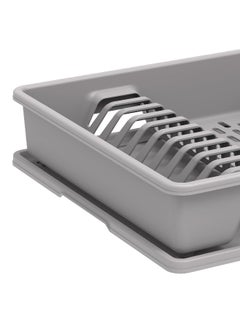 Deluxe Plastic Dish Rack with Drainer (Grey) - pzsku/Z8F336F3D4ED864F8B612Z/45/_/1725440662/0a819f21-df1d-4ac1-8197-691257767659