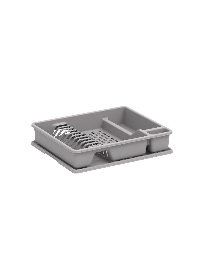 Cosmoplast Deluxe Plastic Dish Rack with Drainer (Grey)  - Image 1