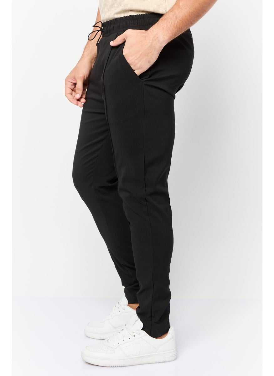 Threadbare Men Regular Fit Plain Skinny Pants, Black  - Image 3