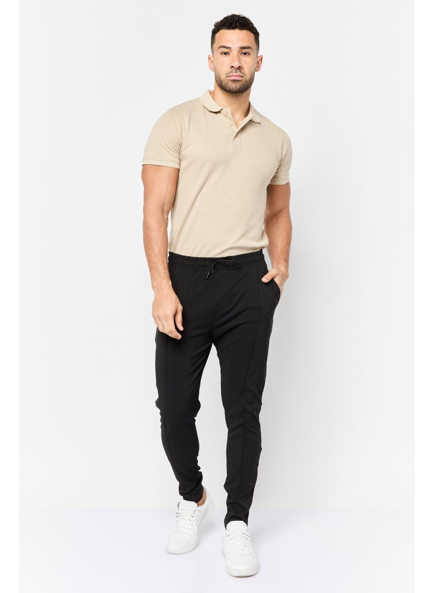 Threadbare Men Regular Fit Plain Skinny Pants, Black  - Image 4
