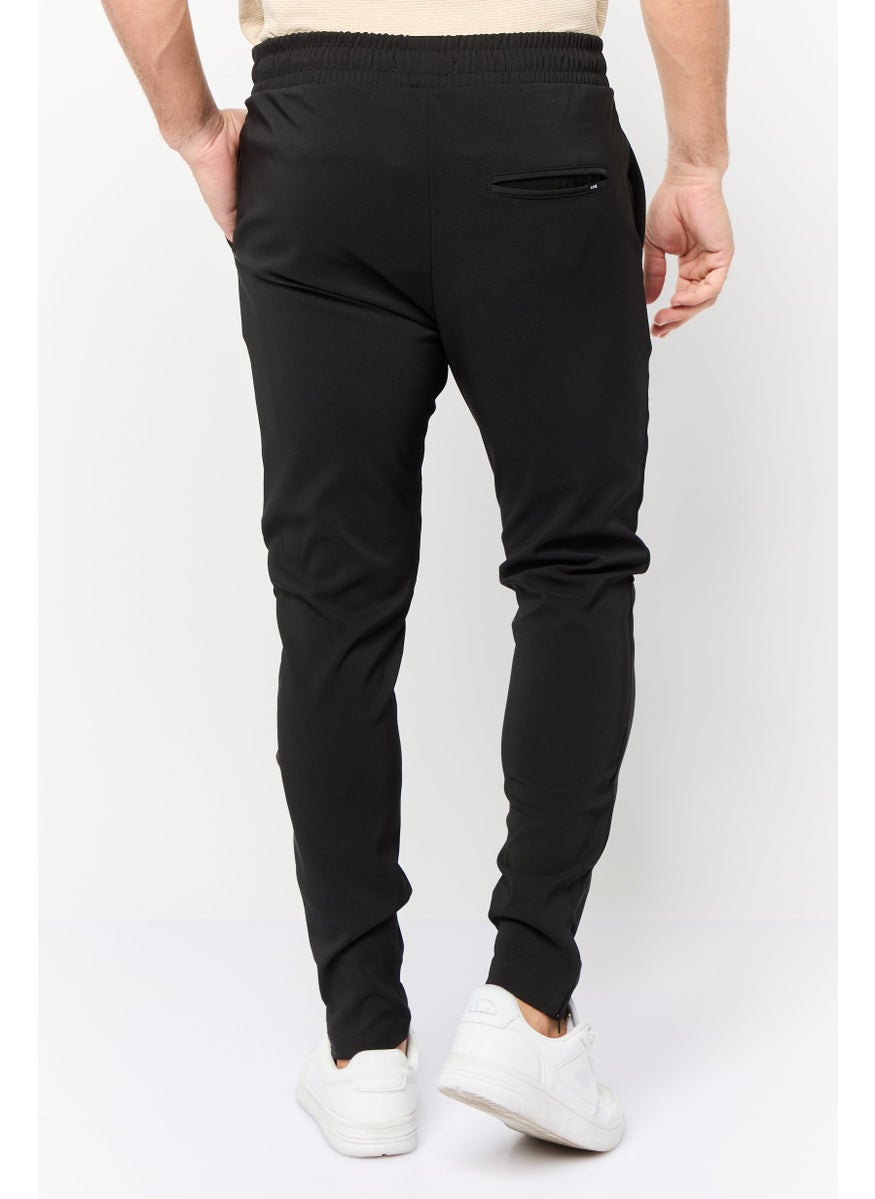 Threadbare Men Regular Fit Plain Skinny Pants, Black  - Image 2