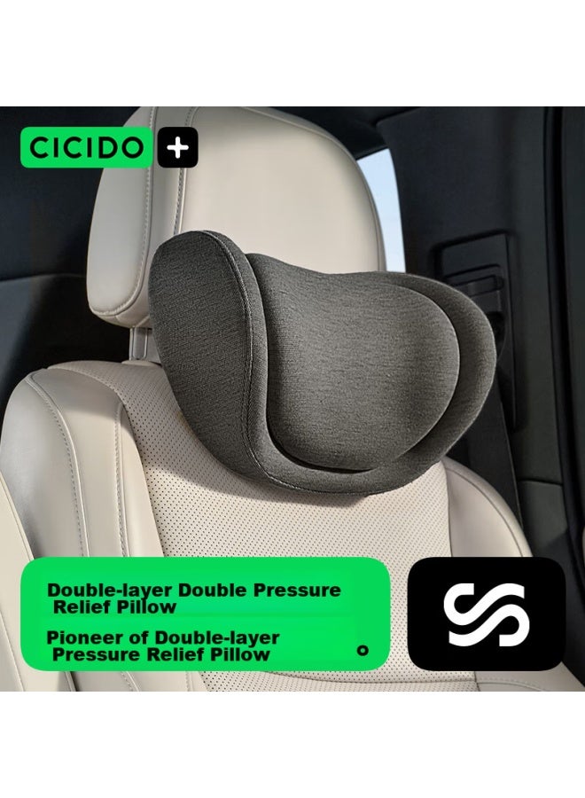 Cicido Double-layer Pressure-reducing Car Headrest, Neck Support Pillow, Driving Cushion, Seat Pillow, Car Lumbar Support, Backrest - Image 1