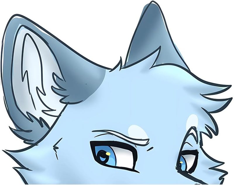 ARS 5.1" Cool Furry Peeker Car Decals Wolf Stickers Bumper Windows Campervan Truck Vinyl Car Accessories (C) - Image 1